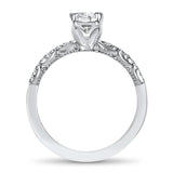 Tacori Engagement Engagement Ring White Gold 1.01cts Radiant Cut Coastal Crescent Diamond Band Solitaire Engagement Ring 6.5