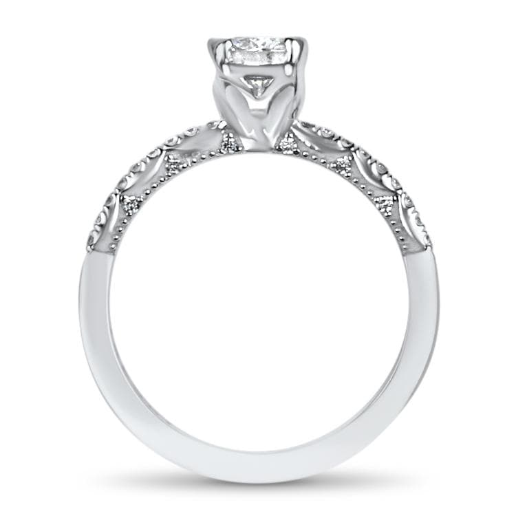 Tacori Engagement Engagement Ring White Gold 1.01cts Radiant Cut Coastal Crescent Diamond Band Solitaire Engagement Ring 6.5