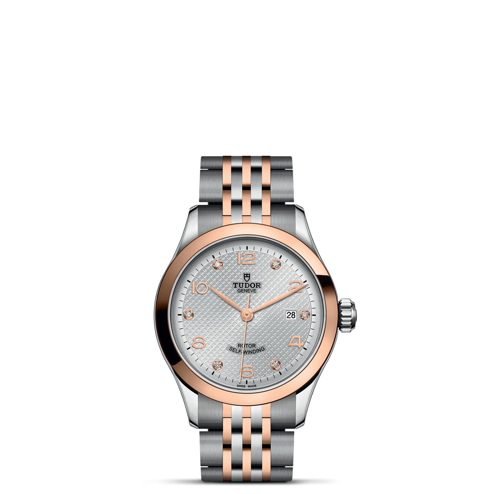 TUDOR Watch TUDOR 1926 28mm Steel Case, Diamond-Set Dial, Steel and Rose Gold Bracelet (M91351-0002)