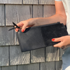 Wildwood Oyster Co. Bag Black Leather Clutch with Chunky Zipper