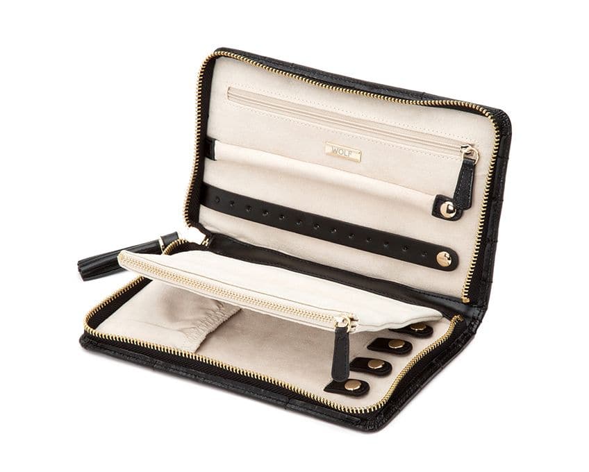WOLF Designs Jewelry Cases Caroline Jewelry Portfolio Travel Case - Black