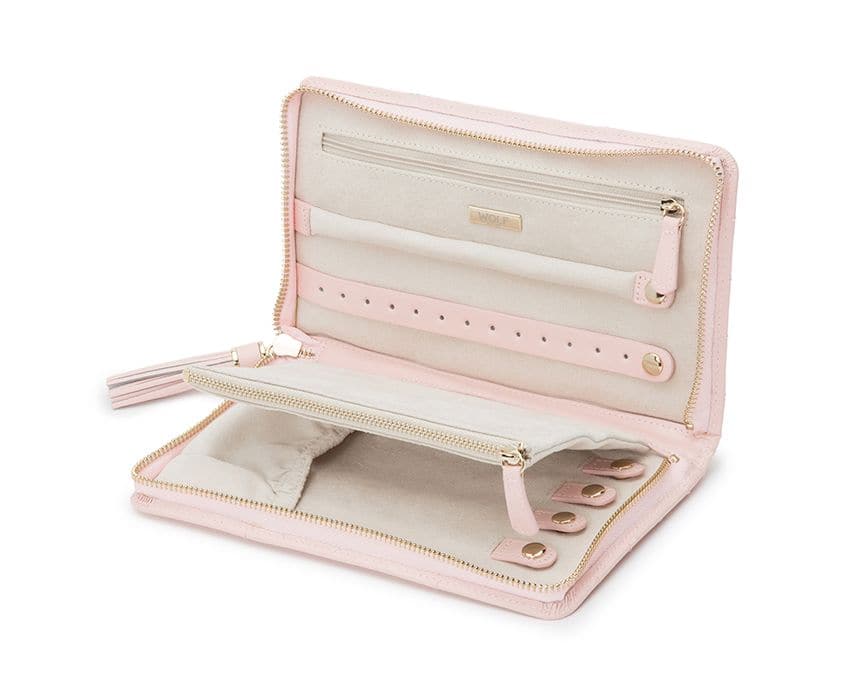 WOLF Designs Jewelry Cases Caroline Jewelry Portfolio Travel Case - Rose Quartz