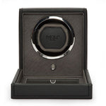 WOLF Designs Watch Winder Single Cub Watch Winder with Cover - Black
