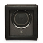 WOLF Designs Watch Winder Single Cub Watch Winder with Cover - Black