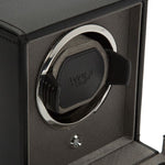 WOLF Designs Watch Winder Single Cub Watch Winder with Cover - Black