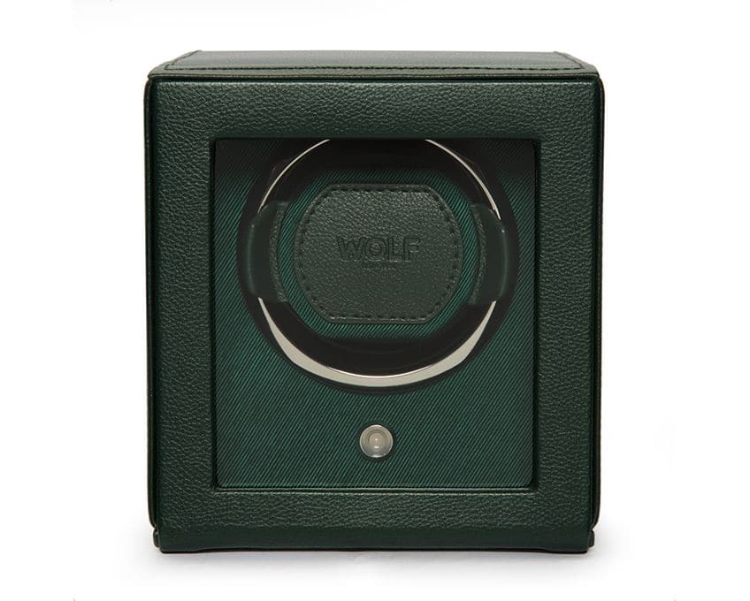 WOLF Designs Watch Winder Single Cub Watch Winder with Cover - Green