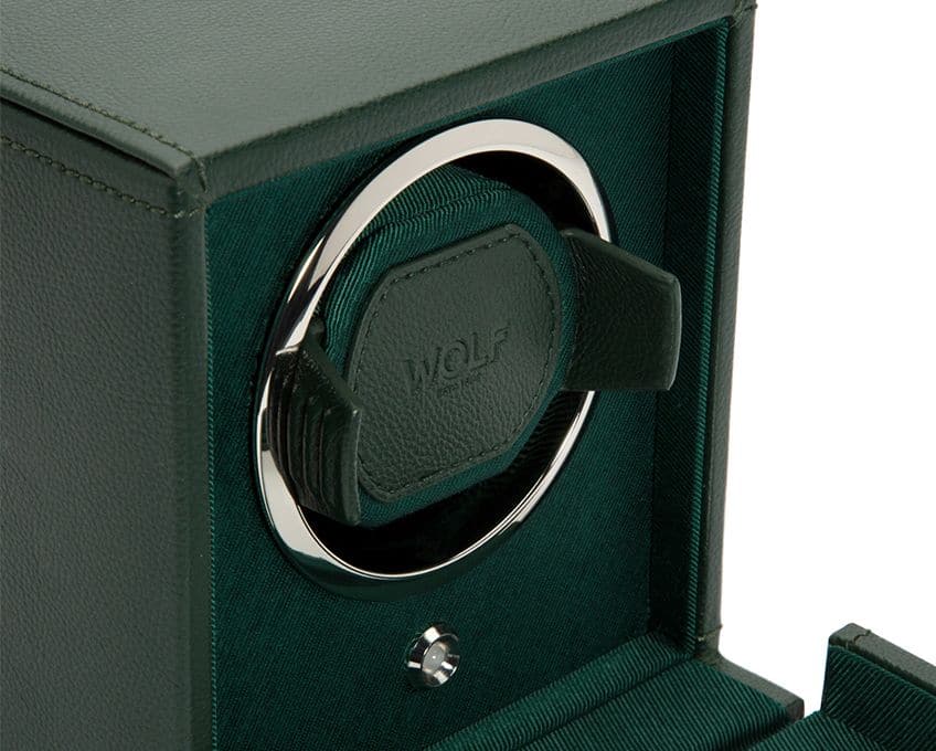 WOLF Designs Watch Winder Single Cub Watch Winder with Cover - Green