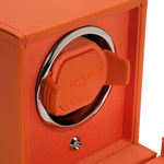 WOLF Designs Watch Winder Single Cub Watch Winder with Cover - Orange
