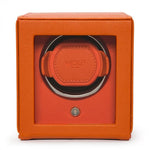 WOLF Designs Watch Winder Single Cub Watch Winder with Cover - Orange