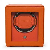 WOLF Designs Watch Winder Single Cub Watch Winder with Cover - Orange