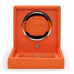 WOLF Designs Watch Winder Single Cub Watch Winder with Cover - Orange