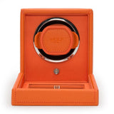 WOLF Designs Watch Winder Single Cub Watch Winder with Cover - Orange