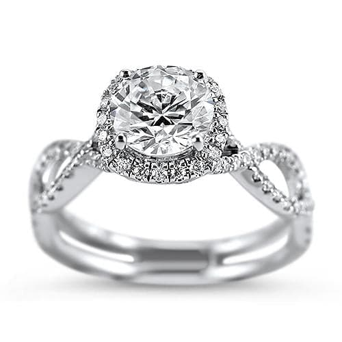 Zeghani Engagement Ring Blindingly Beautiful Twisted Halo Engagement Setting 6.5