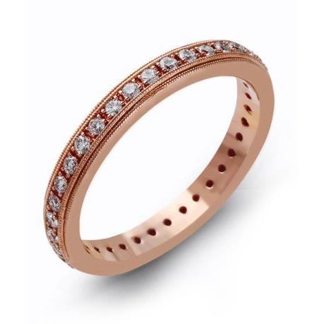 Zeghani Wedding Band Delicate Diva Diamond Milgrain Eternity Band 6.5